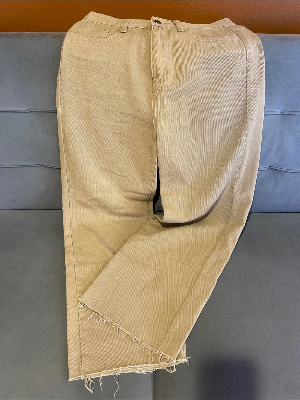 Princess Polly Tan Raw-Hem Chinos